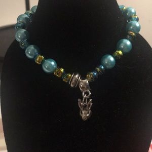 Handmade beautiful blue bunny bracelet.